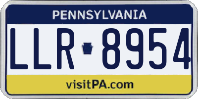 PA license plate LLR8954