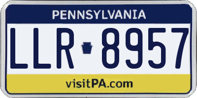 PA license plate LLR8957