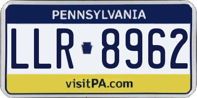 PA license plate LLR8962