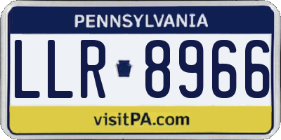 PA license plate LLR8966