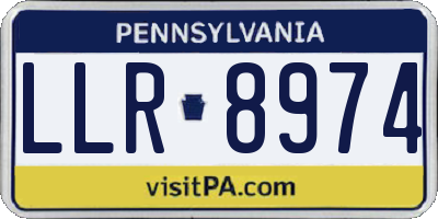 PA license plate LLR8974