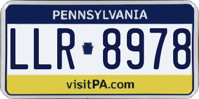 PA license plate LLR8978