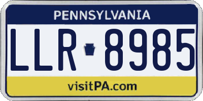 PA license plate LLR8985