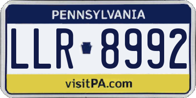 PA license plate LLR8992