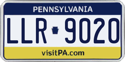 PA license plate LLR9020