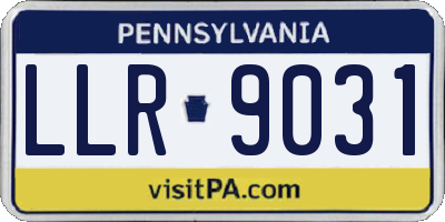PA license plate LLR9031