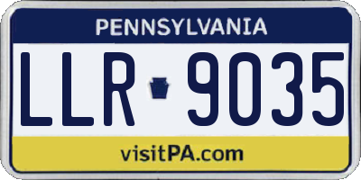 PA license plate LLR9035