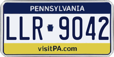 PA license plate LLR9042