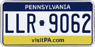 PA license plate LLR9062