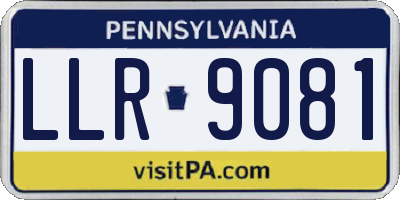 PA license plate LLR9081