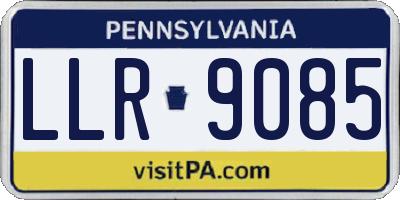 PA license plate LLR9085