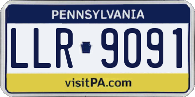 PA license plate LLR9091