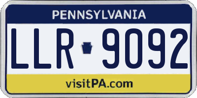 PA license plate LLR9092