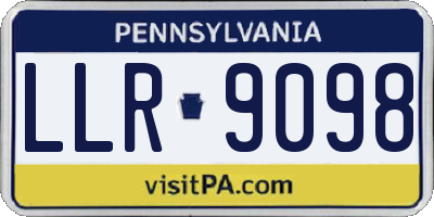 PA license plate LLR9098