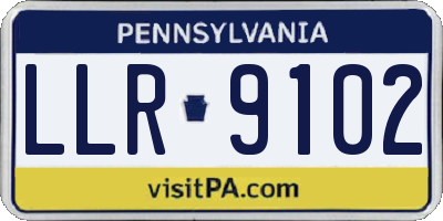 PA license plate LLR9102