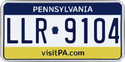 PA license plate LLR9104