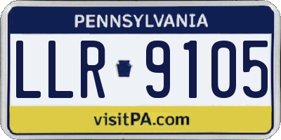 PA license plate LLR9105