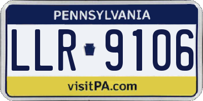 PA license plate LLR9106