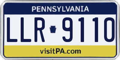 PA license plate LLR9110
