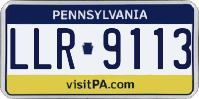 PA license plate LLR9113