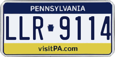 PA license plate LLR9114