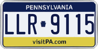 PA license plate LLR9115