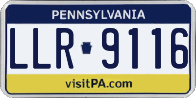 PA license plate LLR9116