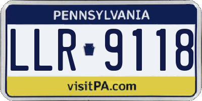 PA license plate LLR9118