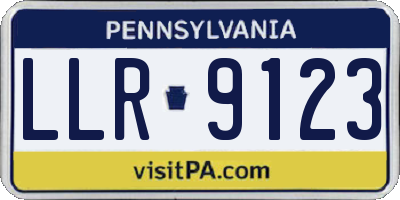 PA license plate LLR9123