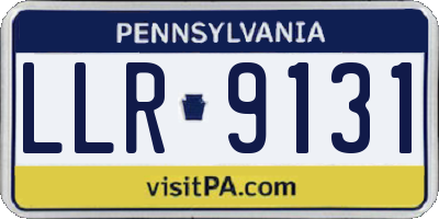 PA license plate LLR9131