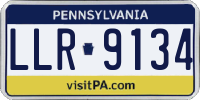 PA license plate LLR9134