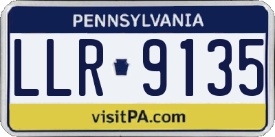 PA license plate LLR9135