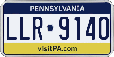 PA license plate LLR9140