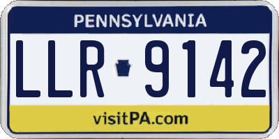 PA license plate LLR9142