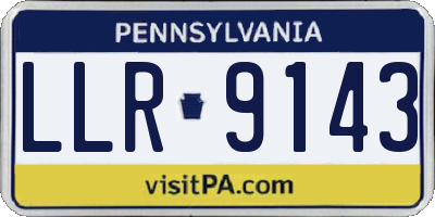 PA license plate LLR9143