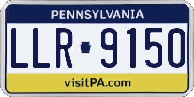PA license plate LLR9150