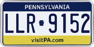 PA license plate LLR9152