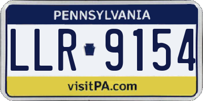 PA license plate LLR9154