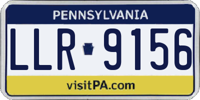 PA license plate LLR9156