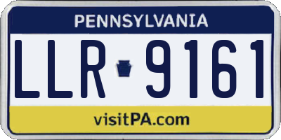 PA license plate LLR9161