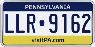 PA license plate LLR9162