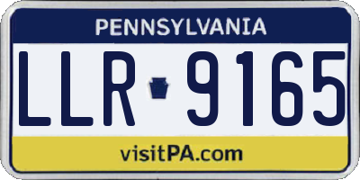PA license plate LLR9165