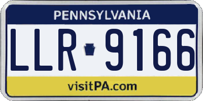 PA license plate LLR9166
