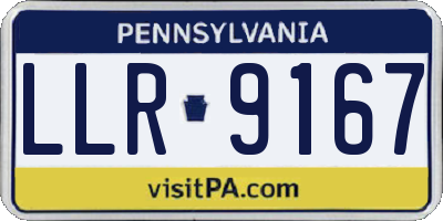 PA license plate LLR9167