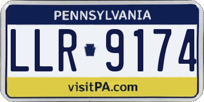 PA license plate LLR9174