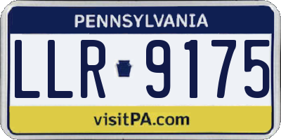 PA license plate LLR9175