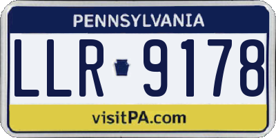 PA license plate LLR9178