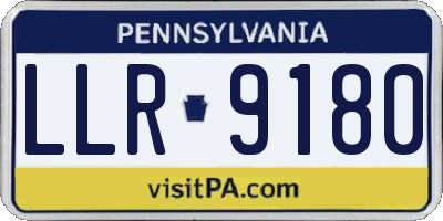 PA license plate LLR9180