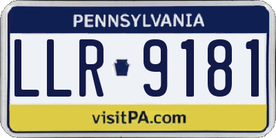PA license plate LLR9181