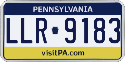 PA license plate LLR9183
